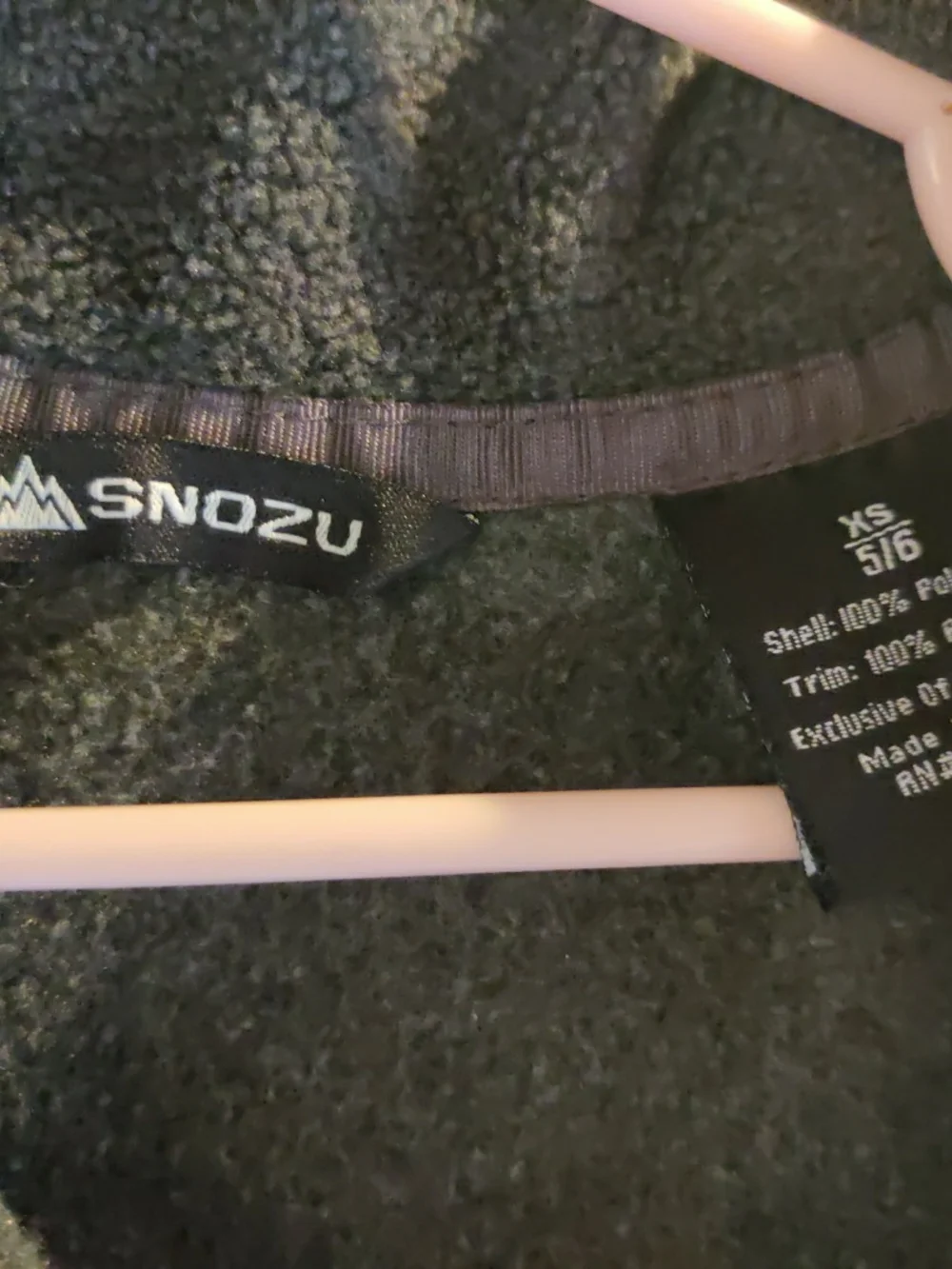 SNOZU Boys Fleece Jacket Size XS 5/6 Gray
